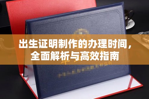 瑞昌出生证明制作的办理时间，全面解析与高效指南