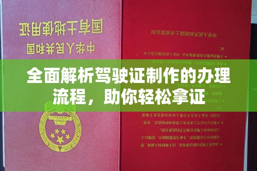 瑞昌全面解析驾驶证制作的办理流程，助你轻松拿证