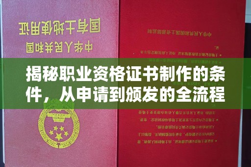 瑞昌揭秘职业资格证书制作的条件，从申请到颁发的全流程解析