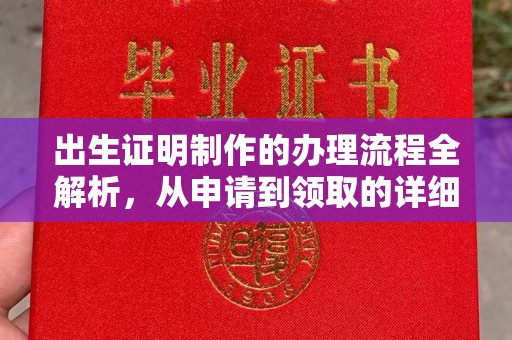 瑞昌出生证明制作的办理流程全解析，从申请到领取的详细指南